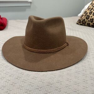Brown Flat Brim Western Hat